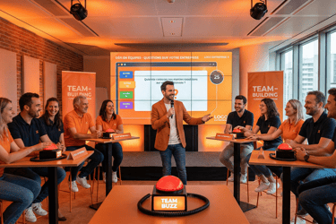 Équipes qui s'affrontent avec de vrais buzzers lors d'un quiz animé par R'Key Prod